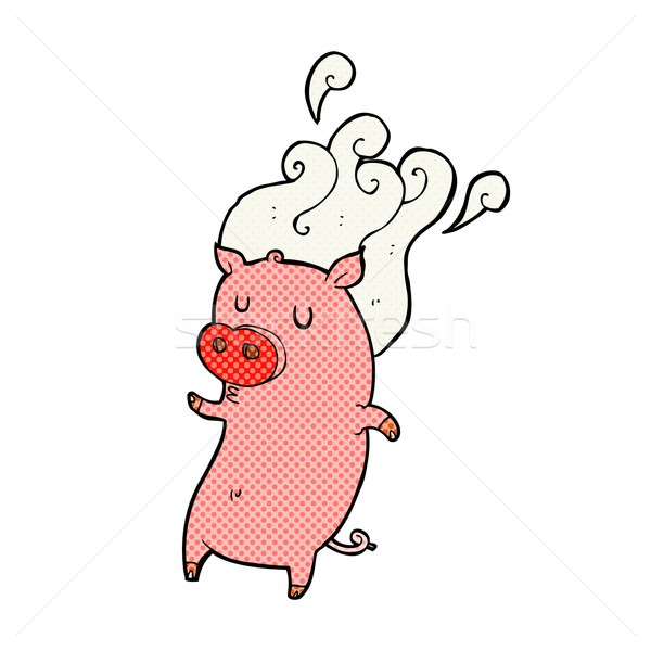 smelly comic cartoon pig Stock photo © lineartestpilot