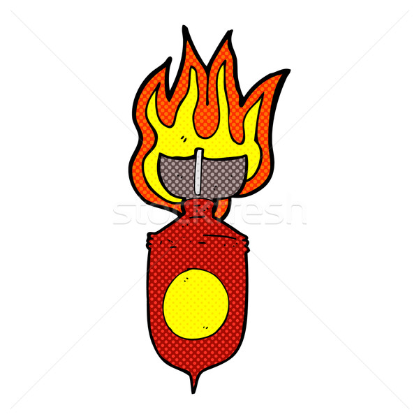 comic cartoon burning bomb Stock photo © lineartestpilot