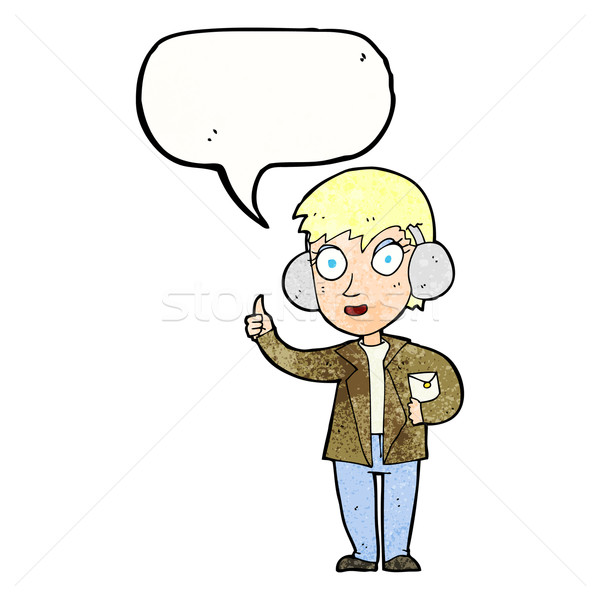cartoon air force woman with speech bubble Stock photo © lineartestpilot