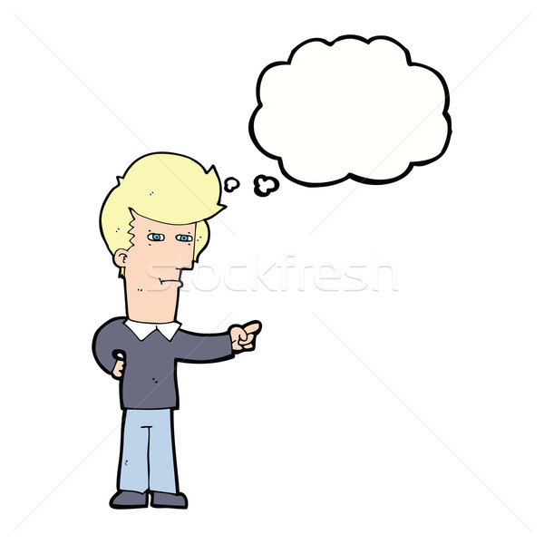 cartoon man pointing with thought bubble Stock photo © lineartestpilot