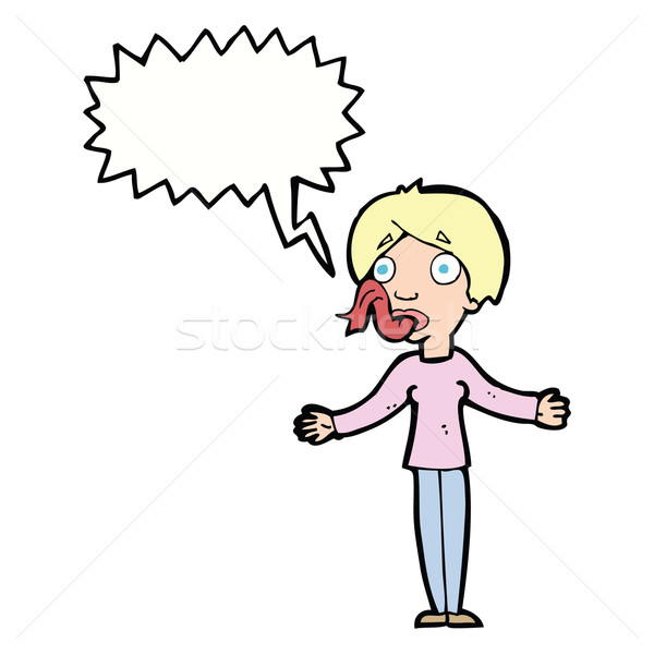 cartoon woman telling lies with speech bubble Stock photo © lineartestpilot