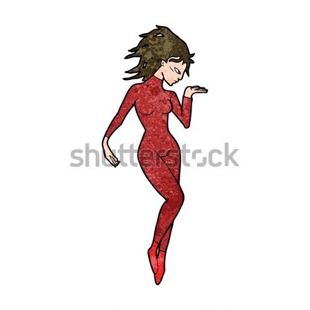 comic cartoon superhero woman pointing Stock photo © lineartestpilot