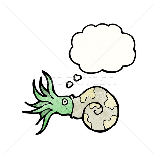 cartoon nautilus squid with thougth bubble Stock photo © lineartestpilot