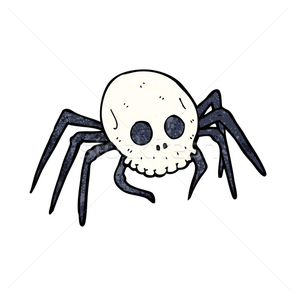 Rajz ijesztő halloween koponya pók kéz Stock fotó © lineartestpilot