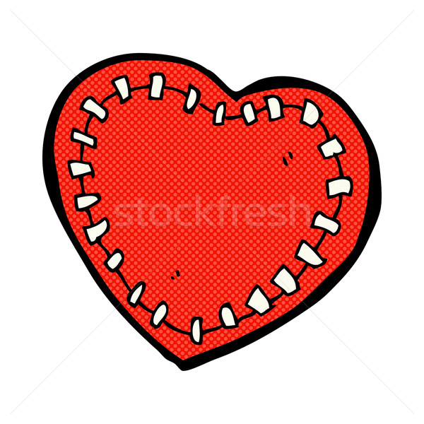 comic cartoon stitched heart Stock photo © lineartestpilot
