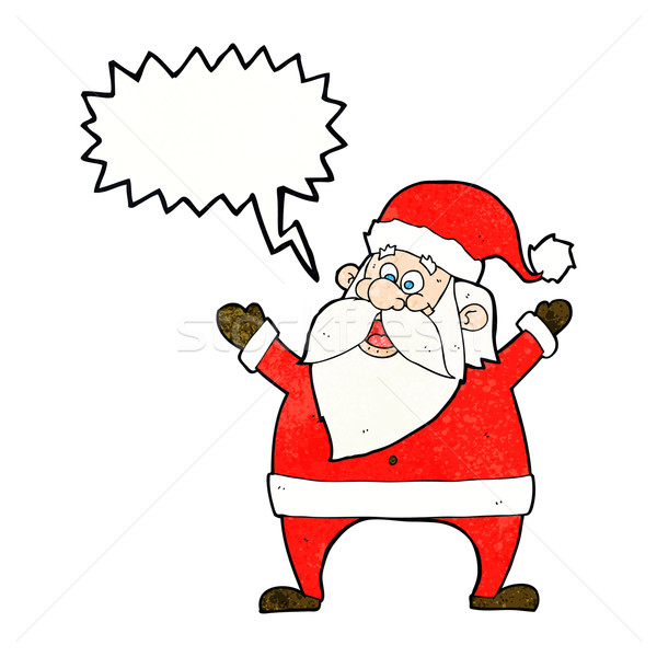 jolly santa cartoon with speech bubble Stock photo © lineartestpilot