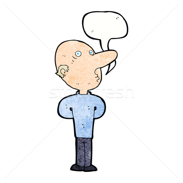 cartoon balding man with speech bubble Stock photo © lineartestpilot
