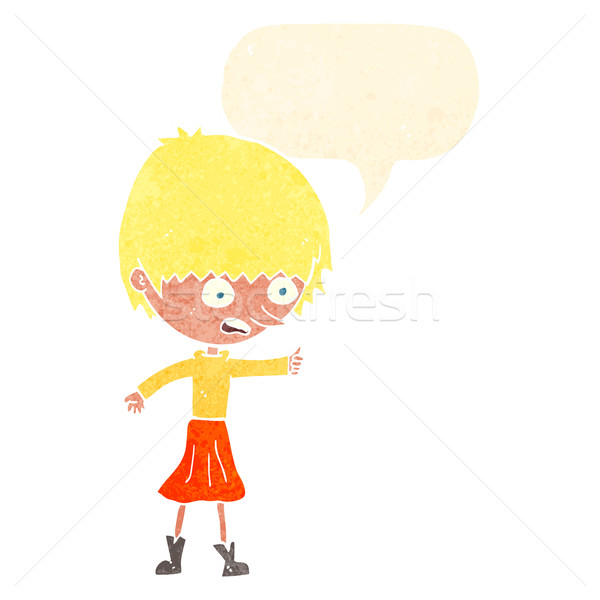 cartoon woman stressing out with speech bubble Stock photo © lineartestpilot