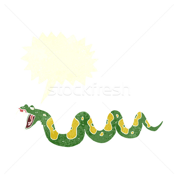Karikatur giftig Schlange Sprechblase Hand Design Stock foto © lineartestpilot