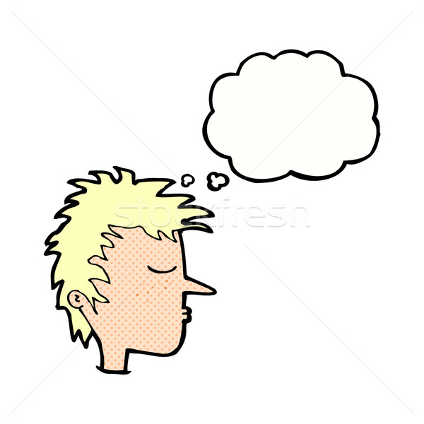 cartoon male face with thought bubble Stock photo © lineartestpilot