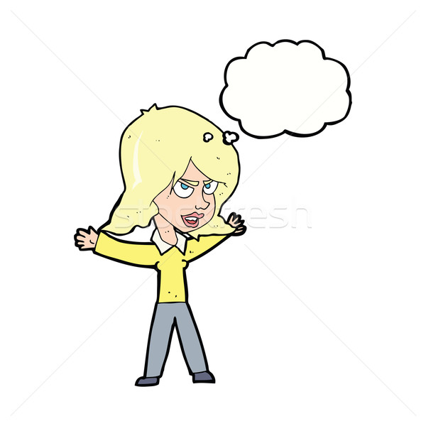 cartoon woman gesturing with thought bubble Stock photo © lineartestpilot