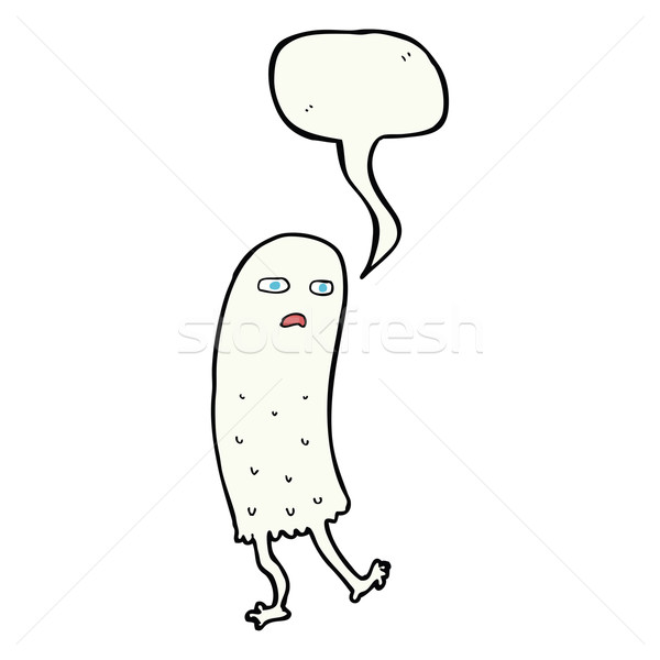 cartoon funny ghost with speech bubble Stock photo © lineartestpilot