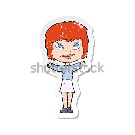 comic cartoon woman with hands on hips Stock photo © lineartestpilot