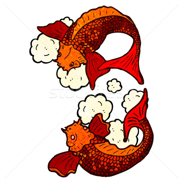 Koi Karpfen Tattoo Illustration Textur Hand Stock foto © lineartestpilot