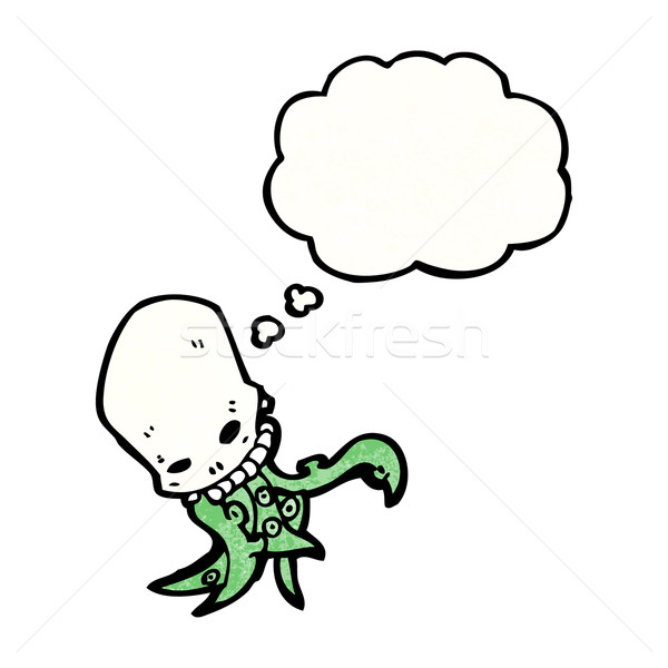 Assustador tentáculo crânio monstro desenho animado falante Foto stock © lineartestpilot