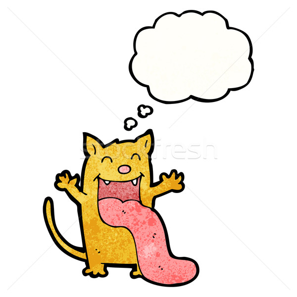 cartoon cat sticking out tongue Stock photo © lineartestpilot