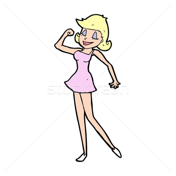 Karikatur Frau kann Haltung Mädchen Hand Stock foto © lineartestpilot