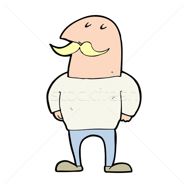 cartoon bald man with mustache Stock photo © lineartestpilot