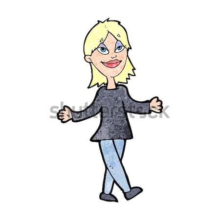 cartoon woman with no worries Stock photo © lineartestpilot