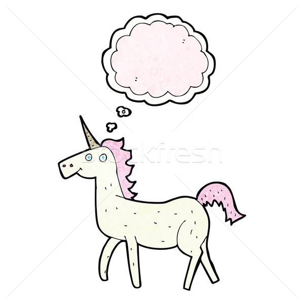 cartoon unicorn with thought bubble Stock photo © lineartestpilot