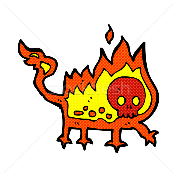 Komik karikatür küçük yangın iblis Retro Stok fotoğraf © lineartestpilot