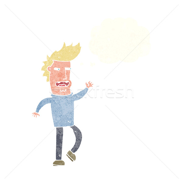 cartoon loudmouth man with thought bubble Stock photo © lineartestpilot