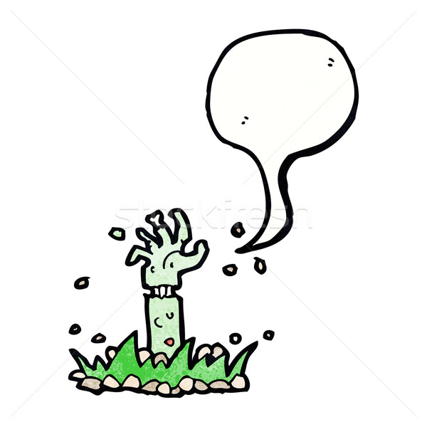 Cartoon зомби руки речи пузырь стороны дизайна Сток-фото © lineartestpilot