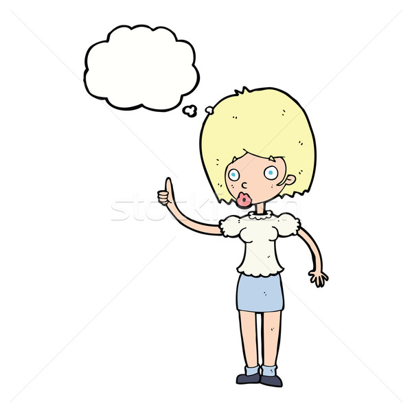 cartoon woman with idea with thought bubble Stock photo © lineartestpilot