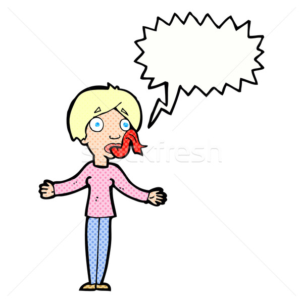 cartoon woman telling lies with speech bubble Stock photo © lineartestpilot
