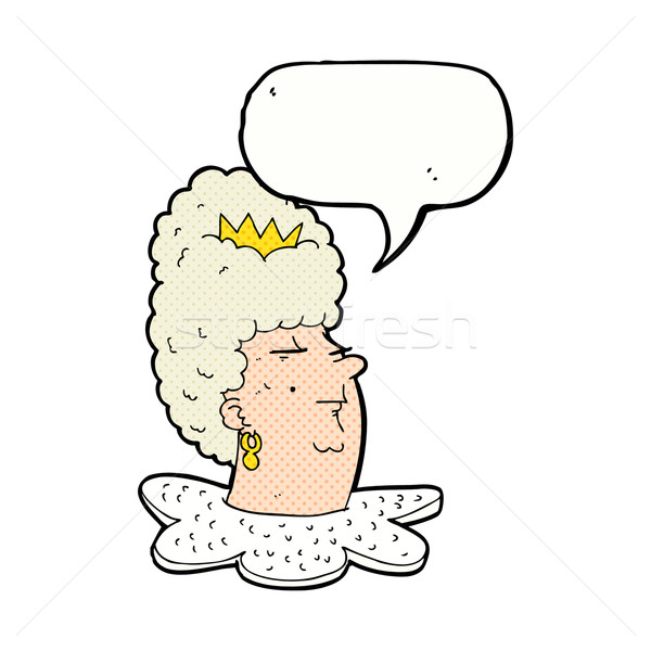 cartoon queen's head with speech bubble Stock photo © lineartestpilot