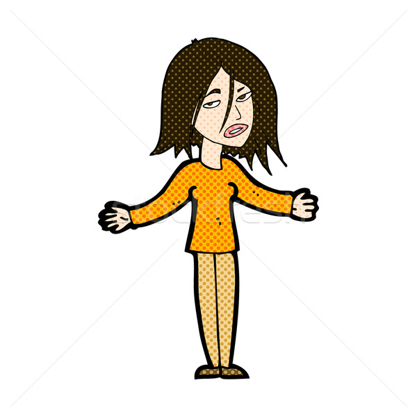 comic cartoon woman shrugging shoulders Stock photo © lineartestpilot