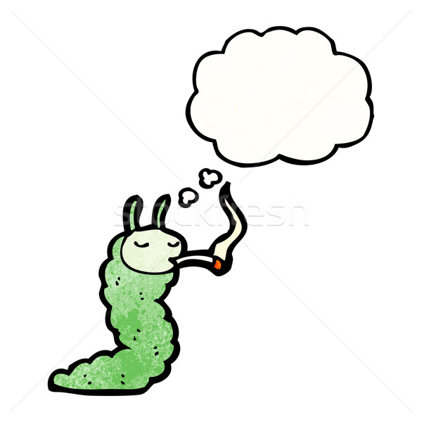 caterpillar smoking cigarette Stock photo © lineartestpilot