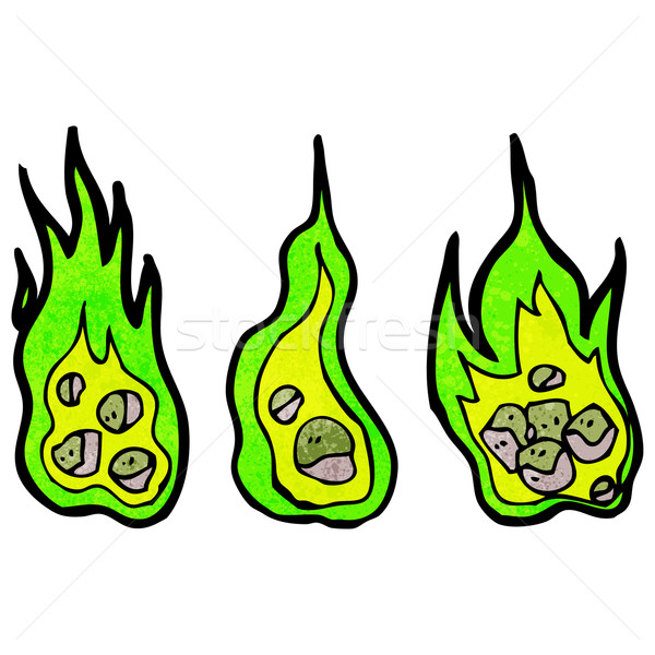 flaming green meteor cartoon Stock photo © lineartestpilot