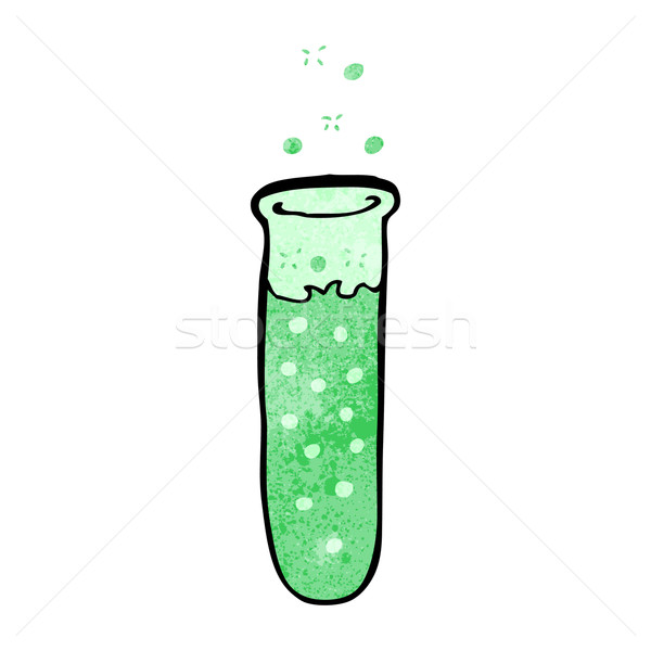 cartoon bubbling green chemicals in test tube Stock photo © lineartestpilot