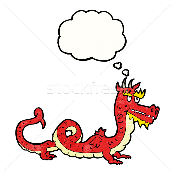 Desen animat chineza dragon retro chinez balon desen Imagine de stoc © lineartestpilot