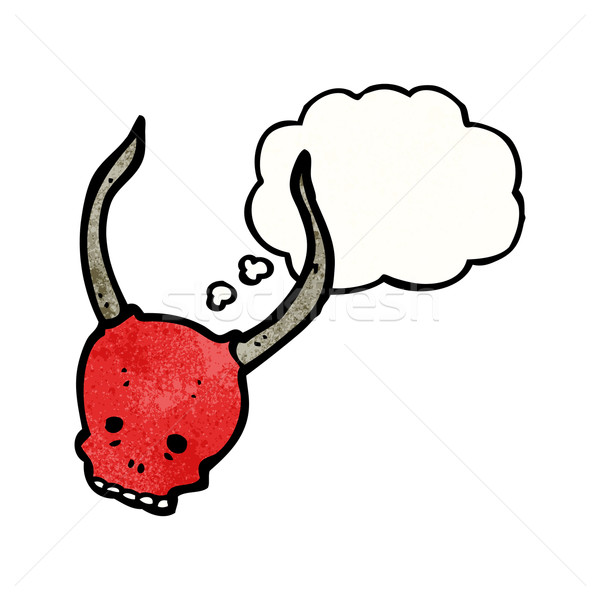 cartoon skull with horns Stock photo © lineartestpilot
