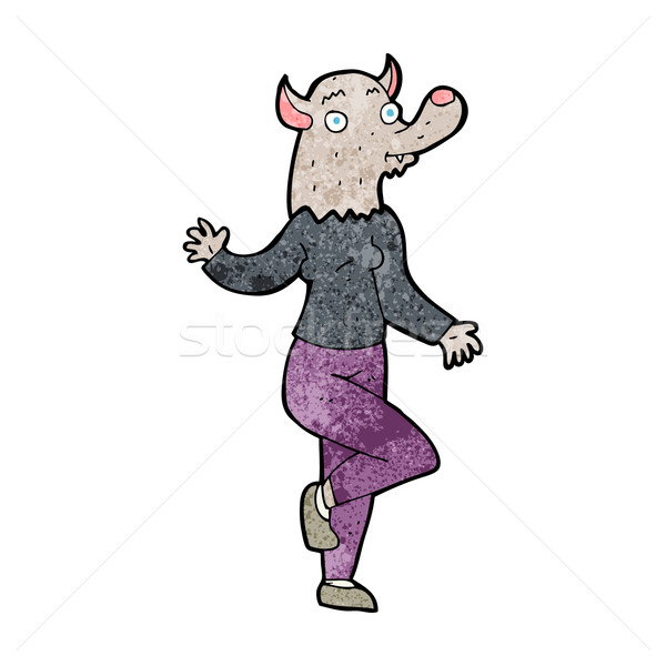 Cartoon danse loup-garou femme main design Photo stock © lineartestpilot