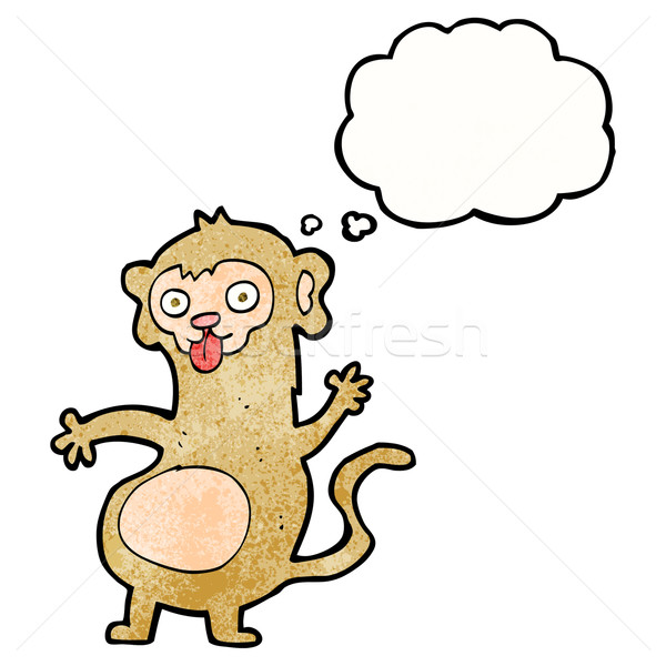Komik karikatür maymun düşünce balonu el dizayn Stok fotoğraf © lineartestpilot