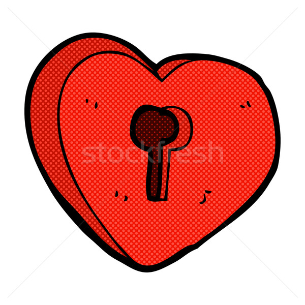 comic cartoon heart with keyhole Stock photo © lineartestpilot