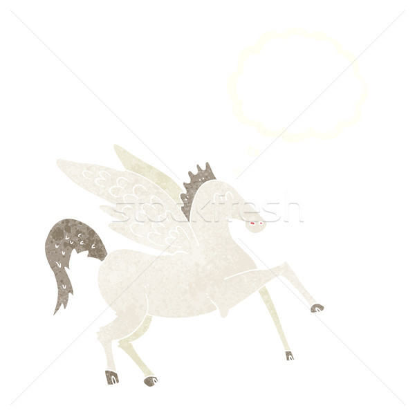 cartoon pegasus with thought bubble Stock photo © lineartestpilot