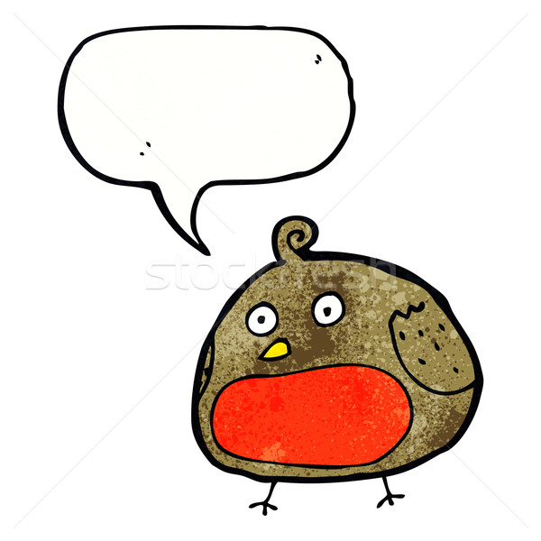 cartoon robin with speech bubble Stock photo © lineartestpilot