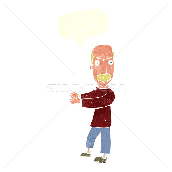 cartoon balding man explaining with speech bubble Stock photo © lineartestpilot