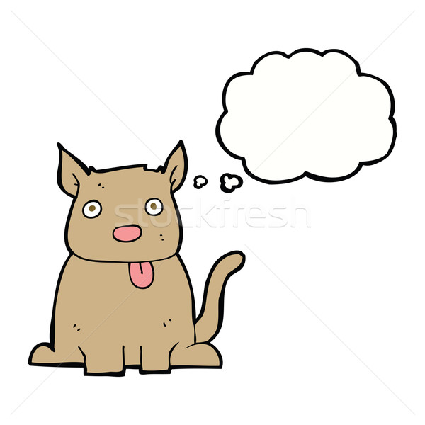 cartoon dog sticking out tongue with thought bubble Stock photo © lineartestpilot