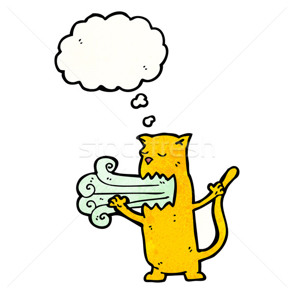 Stock photo: burping cat cartoon