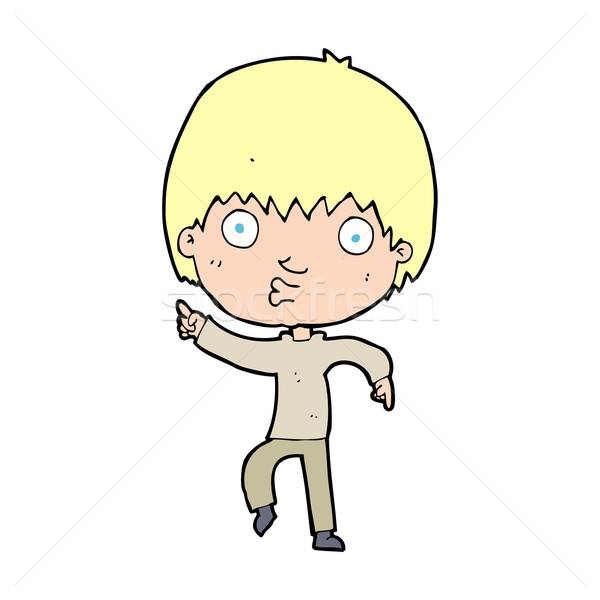 cartoon impressed boy pointing Stock photo © lineartestpilot