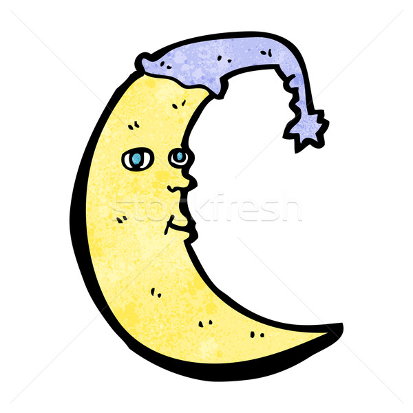 Schläfrig Mond Karikatur Hand Design Schlaf Stock foto © lineartestpilot