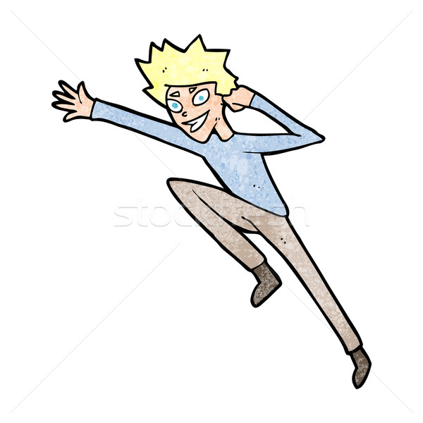 Cartoon springen man hand ontwerp gek Stockfoto © lineartestpilot