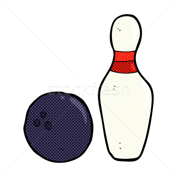 ten pin bowling comic cartoon Stock photo © lineartestpilot