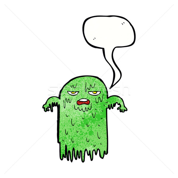 Cartoon слизистый Ghost речи пузырь стороны дизайна Сток-фото © lineartestpilot