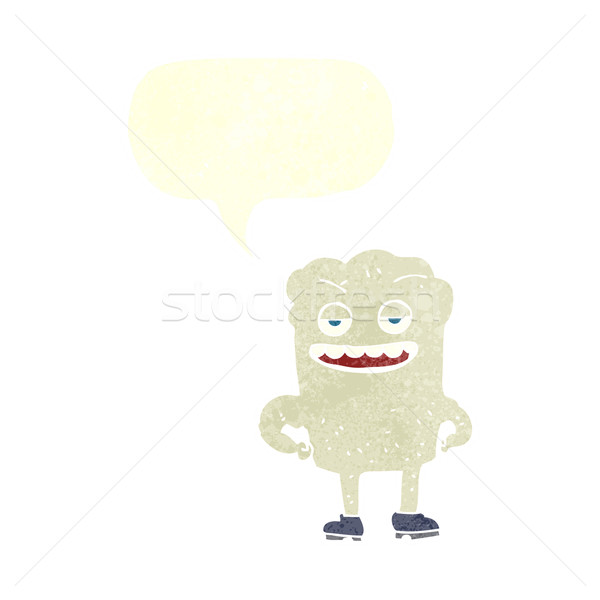 cartoon tooth looking smug with speech bubble Stock photo © lineartestpilot